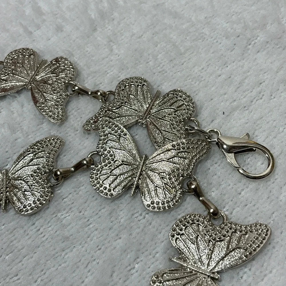Elegant Silver Butterfly Concho Belt